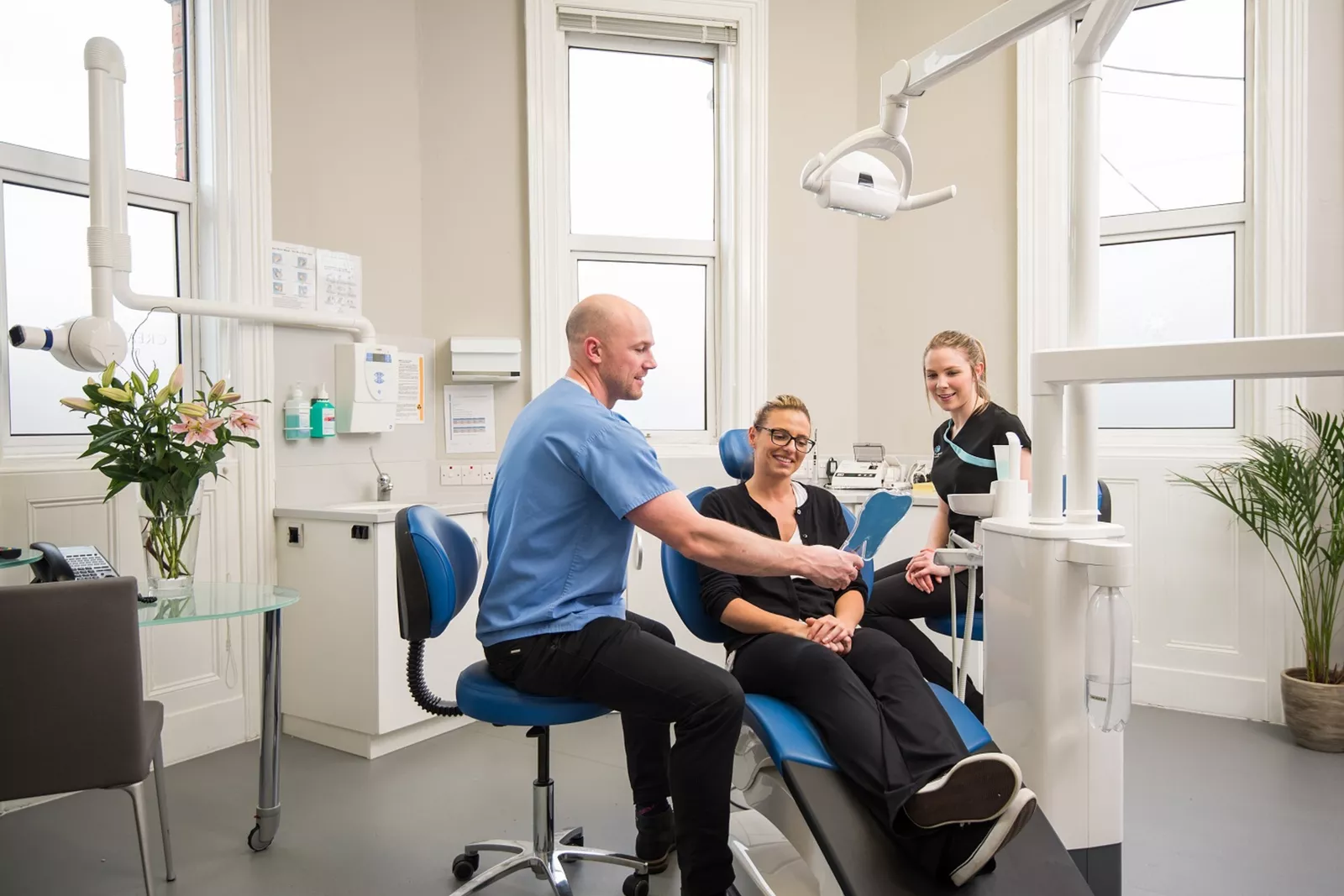 A patient for a dental implant procedure.